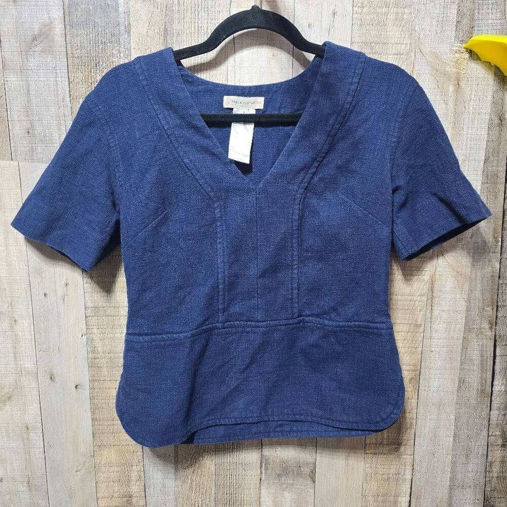 Paul & Joe Sister Denim Jean Blouse Dark Wash 0 Designer Luxury Minimalist